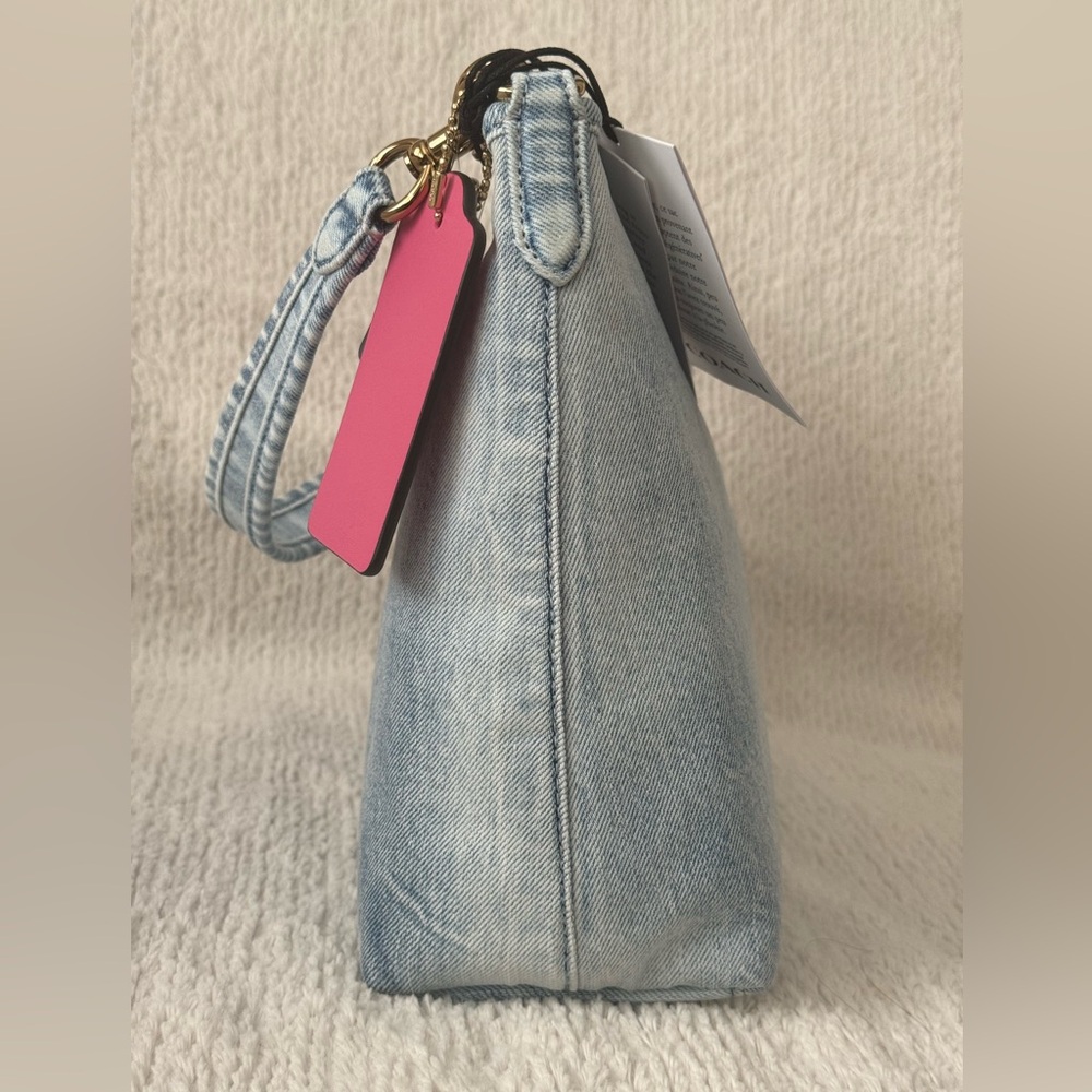 Coach Laurel Shoulder Bag in Loved Denim With Charms - Picture 4 of 8